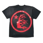 Black and Red Hellstar Sports Logo Gel T-shirt