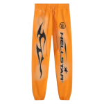 Hellstar Closed Elastic Bottom Fire Orange Sweatpants