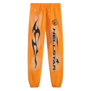 Hellstar Closed Elastic Bottom Fire Orange Sweatpants