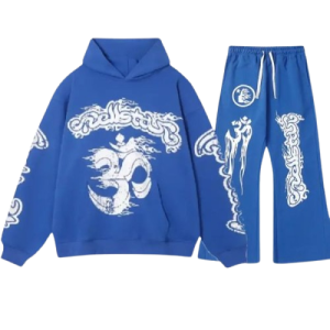 Hellstar yoga blue and white sweatsuit